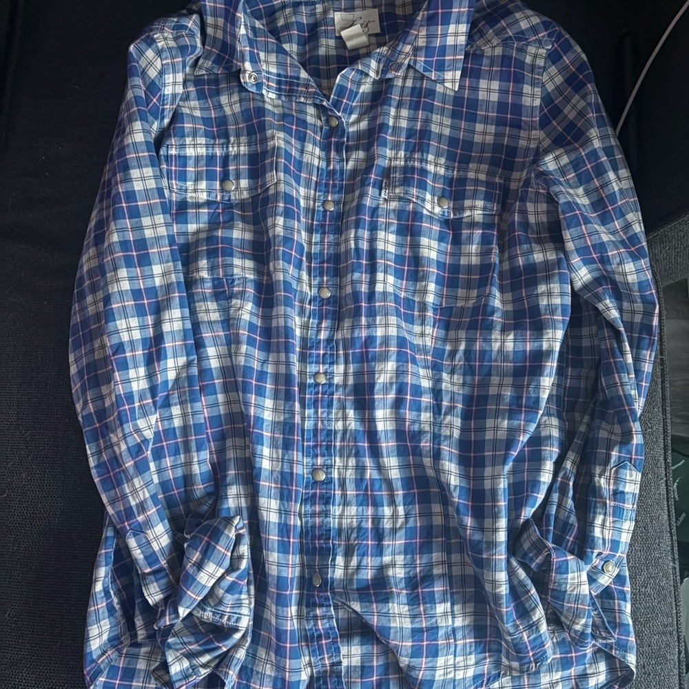 Levi's Classic Blue Plaid Button-Down Shirt